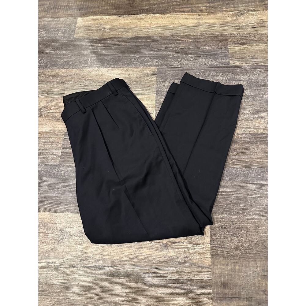 Vintage Lauren Ralph Lauren Men's Black Wool Straight Leg Dress Pants 36W X 29L